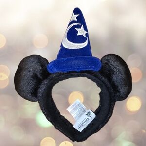Disney Parks Vintage Mickey Mouse Ears Headband Black with Sorcerer Hat